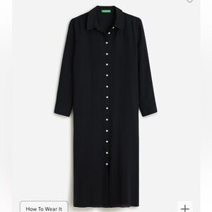 J. Crew Long Beach Shirt in Airy Gauze in Black Size Small